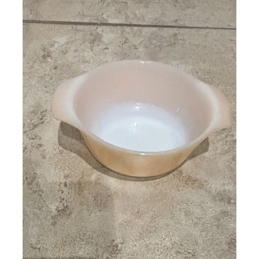 Vintage Anchor Hocking Fire King Coppertint 472 Peach Lustre Mini Casserole 12oz